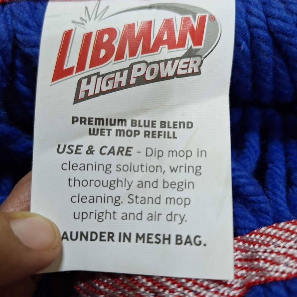 Libman High Power Premium Blue Blend Wet Mop‎ Refill Replacement Head New - Picture 3 of 4